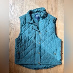 Emerald Quilted Vest with Button Closure